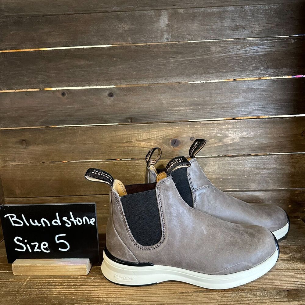 New Womens Blundstone Original 2141 Gray Leather‎ Sneaker Ankle Boots Size 8 M